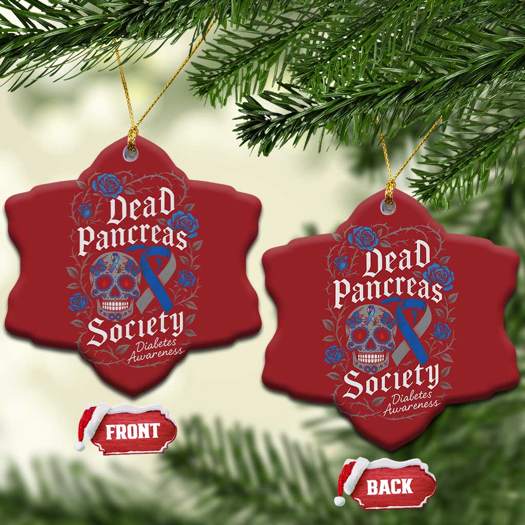 Funny Diabetes Type 1 Awareness Christmas Ornament Dead Pancreas Society Sugar Skull TS10