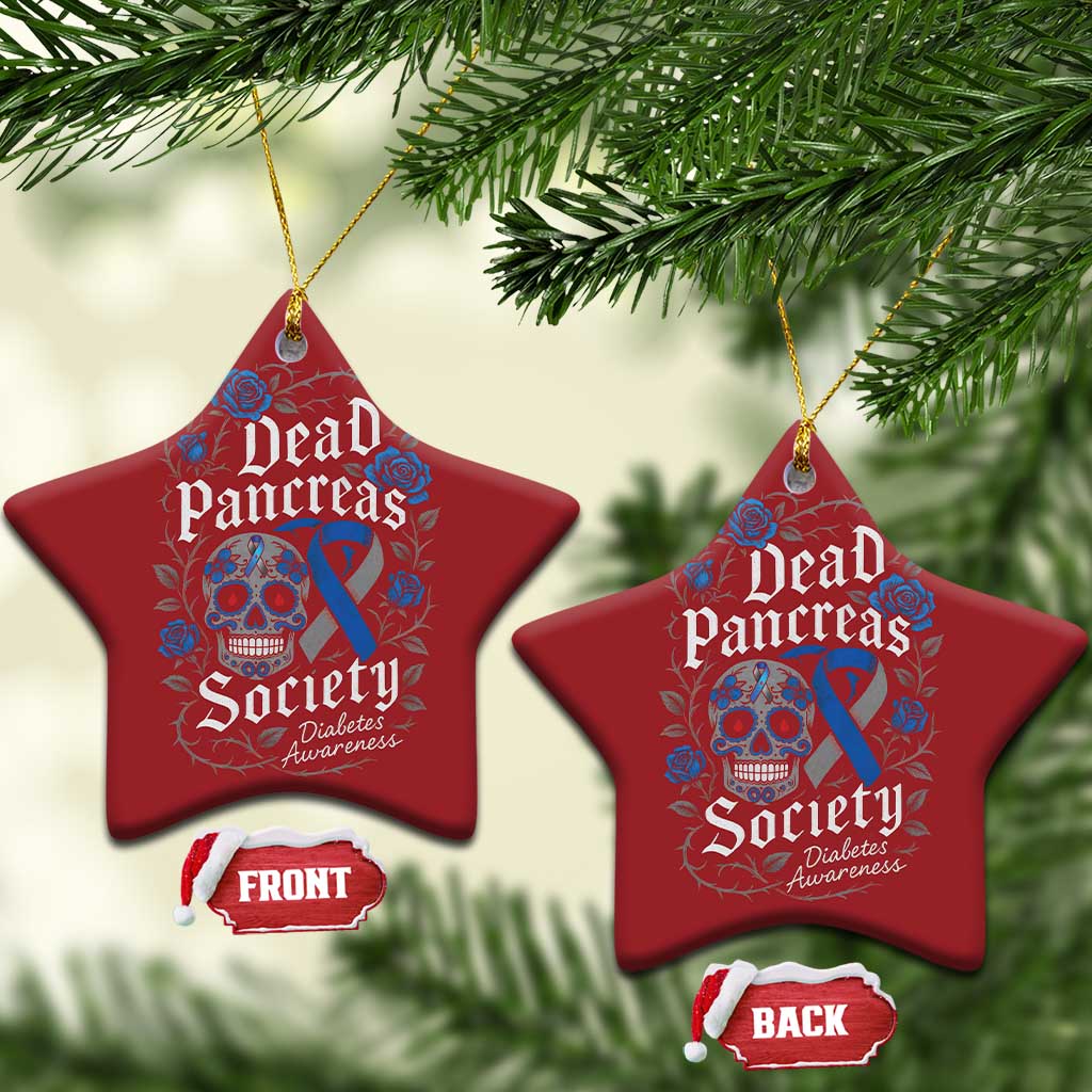 Funny Diabetes Type 1 Awareness Christmas Ornament Dead Pancreas Society Sugar Skull TS10