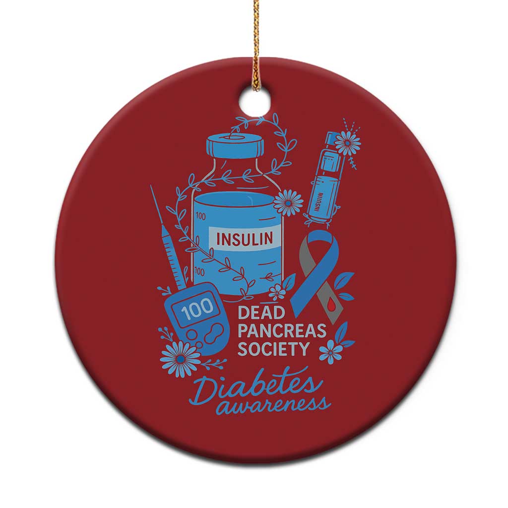 Dead Pancreas Society Christmas Ornament Funny Diabetes Awareness Insulin T1D Support TS10