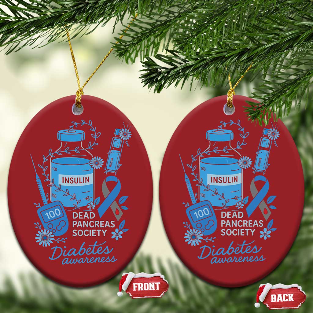 Dead Pancreas Society Christmas Ornament Funny Diabetes Awareness Insulin T1D Support TS10