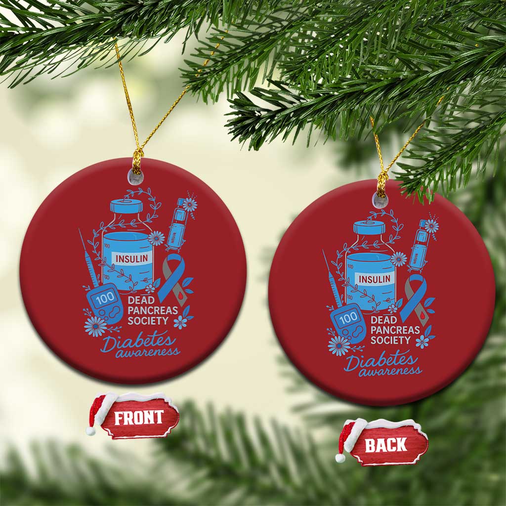 Dead Pancreas Society Christmas Ornament Funny Diabetes Awareness Insulin T1D Support TS10