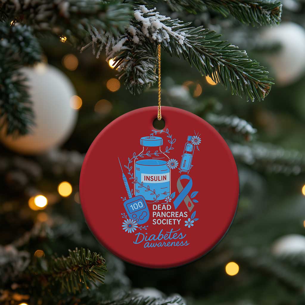 Dead Pancreas Society Christmas Ornament Funny Diabetes Awareness Insulin T1D Support TS10