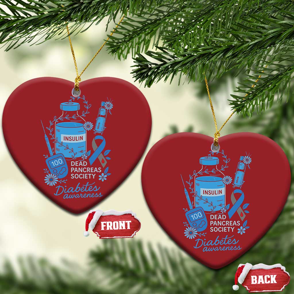 Dead Pancreas Society Christmas Ornament Funny Diabetes Awareness Insulin T1D Support TS10