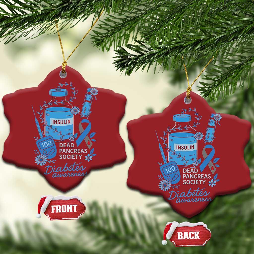 Dead Pancreas Society Christmas Ornament Funny Diabetes Awareness Insulin T1D Support TS10