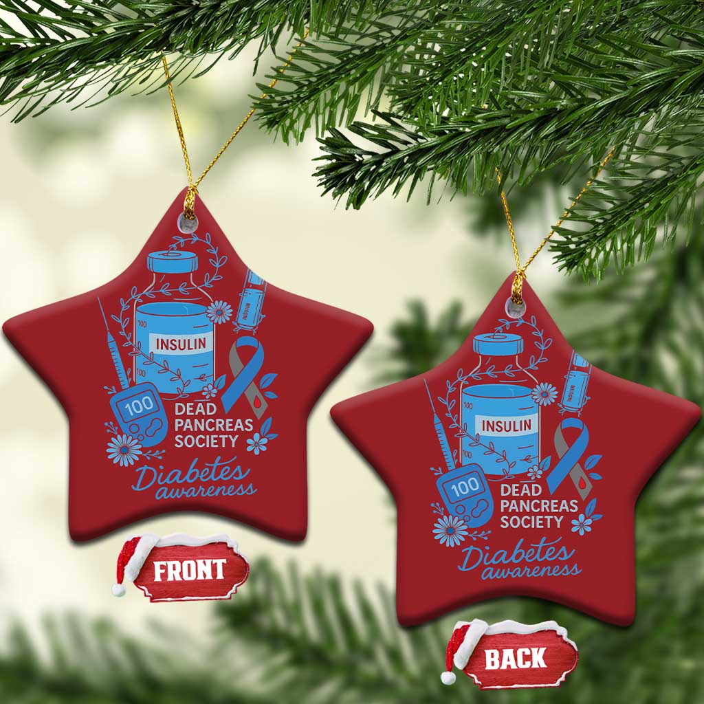 Dead Pancreas Society Christmas Ornament Funny Diabetes Awareness Insulin T1D Support TS10
