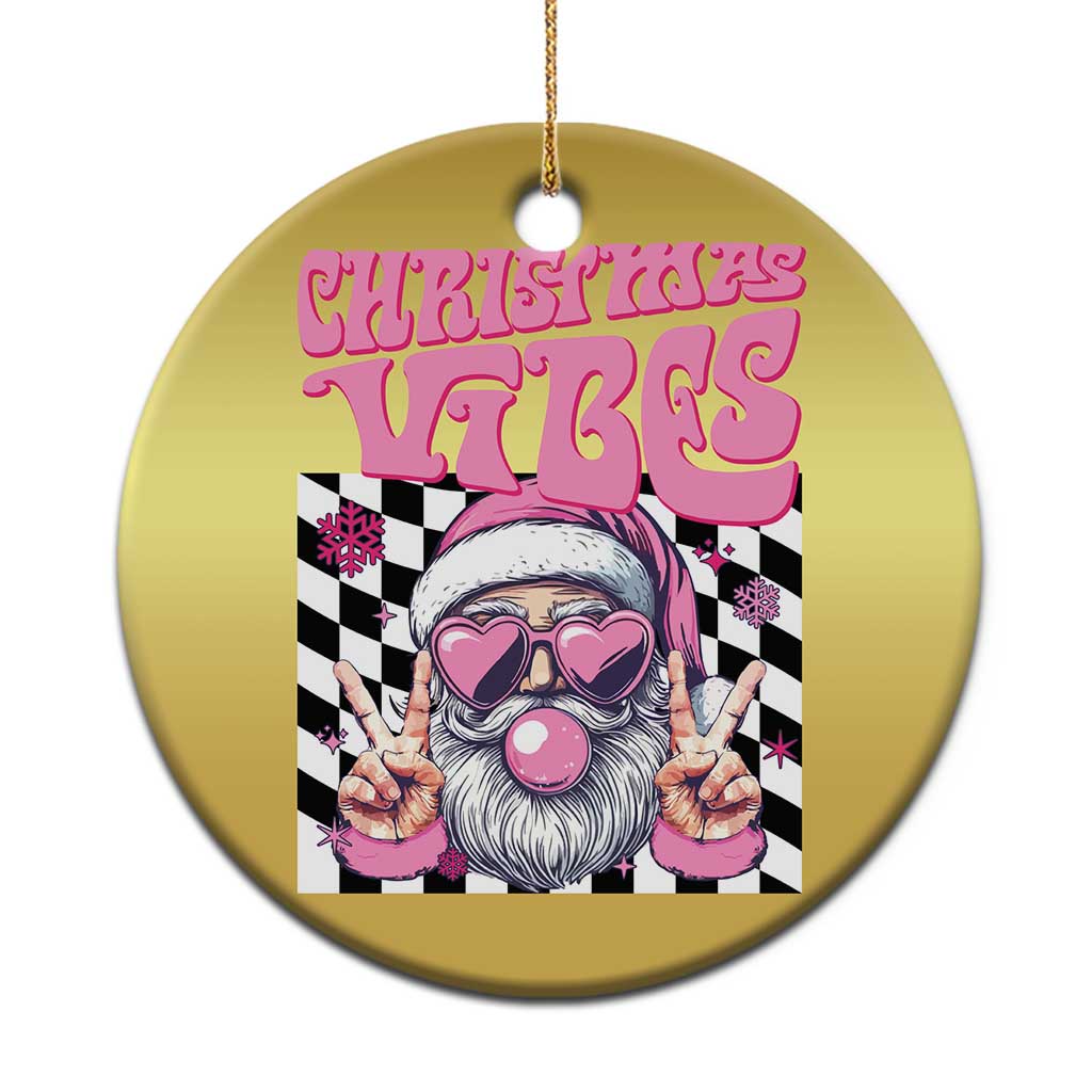 Funny Pink Santa Christmas Christmas Ornament Christmas Vibes Checkboard TS11