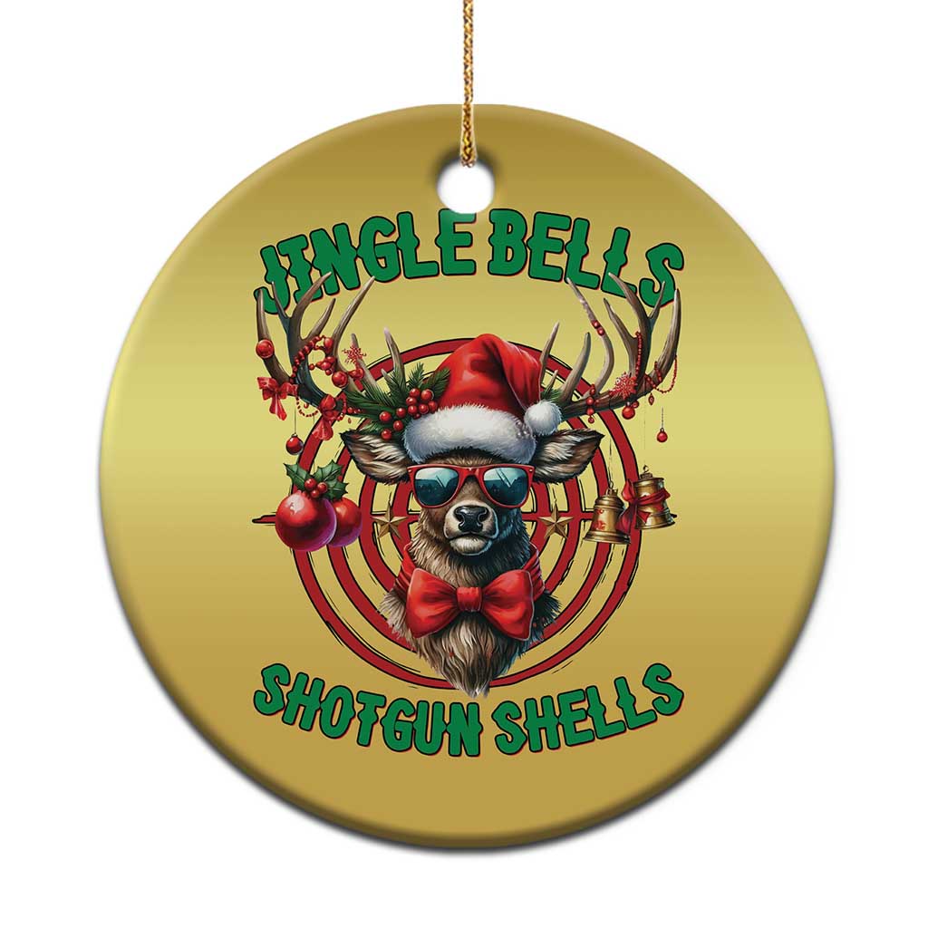 Funny Xmas Hunting Christmas Ornament Jingle Bells Shotgun Shells Santa Deer TS11