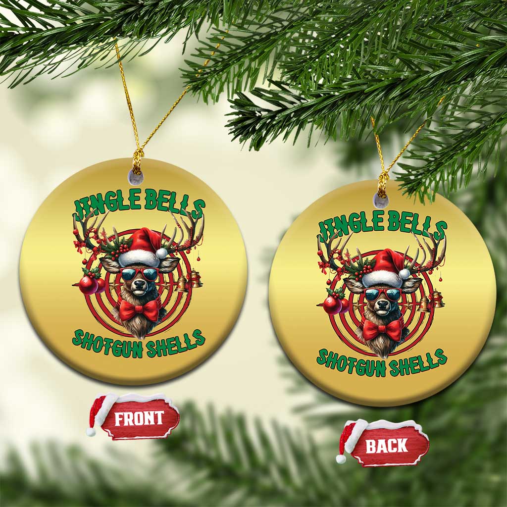 Funny Xmas Hunting Christmas Ornament Jingle Bells Shotgun Shells Santa Deer TS11