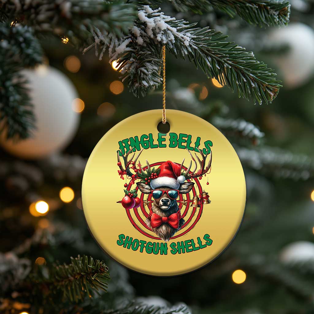 Funny Xmas Hunting Christmas Ornament Jingle Bells Shotgun Shells Santa Deer TS11