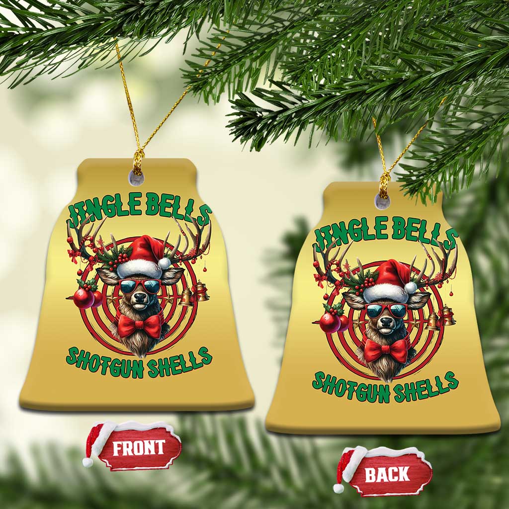 Funny Xmas Hunting Christmas Ornament Jingle Bells Shotgun Shells Santa Deer TS11