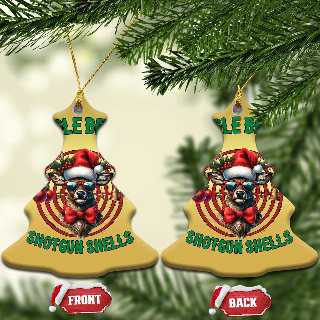Funny Xmas Hunting Christmas Ornament Jingle Bells Shotgun Shells Santa Deer TS11