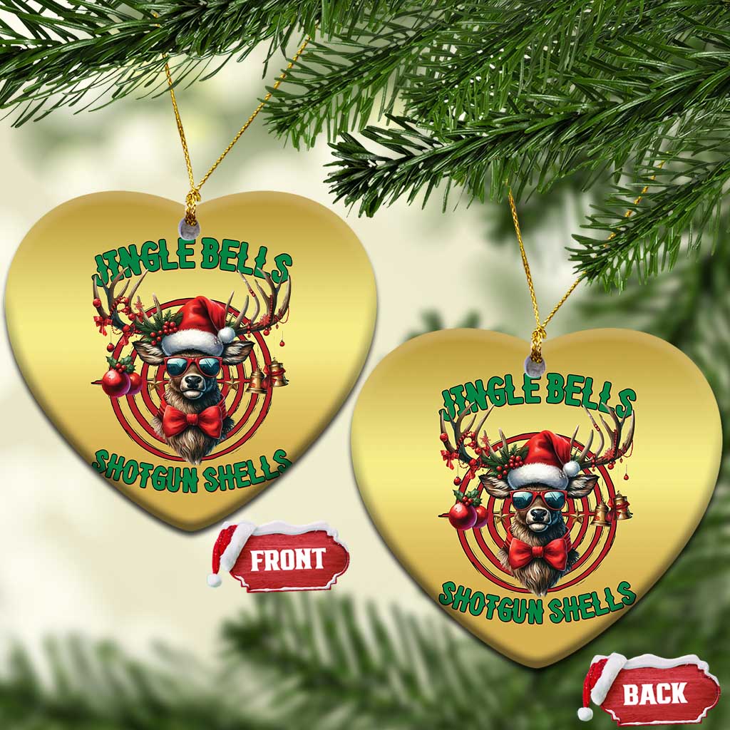 Funny Xmas Hunting Christmas Ornament Jingle Bells Shotgun Shells Santa Deer TS11