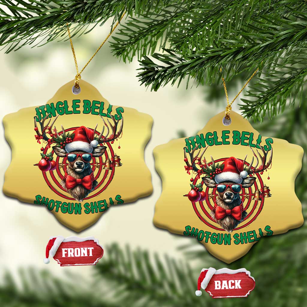 Funny Xmas Hunting Christmas Ornament Jingle Bells Shotgun Shells Santa Deer TS11