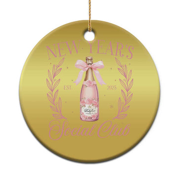 New Year's Social Club 2025 Christmas Ornament Coquette Champagne Bottles TS11