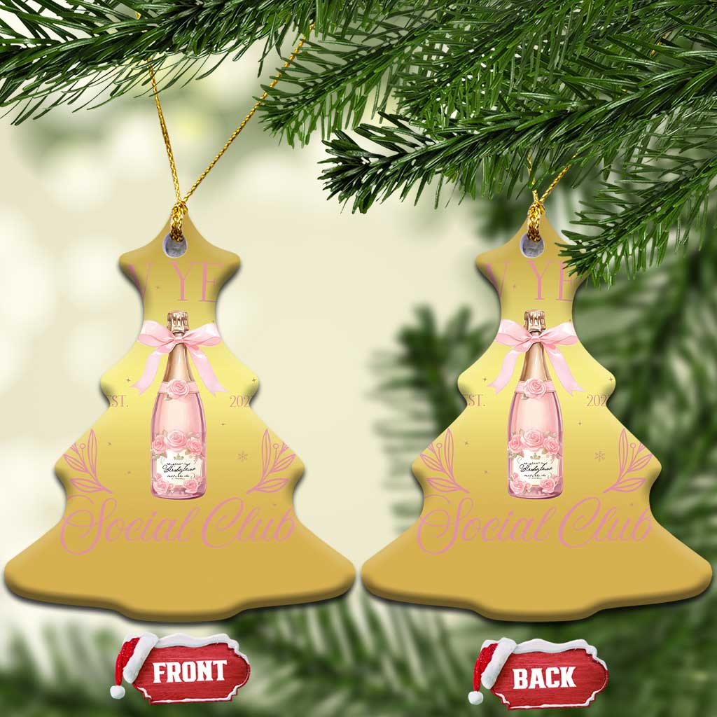 New Year's Social Club 2025 Christmas Ornament Coquette Champagne Bottles TS11