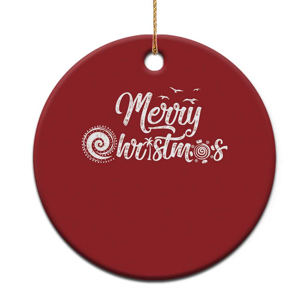 Xmas In Hawaii Christmas Ornament Merry Xmas Hawaiian Symbols TS11