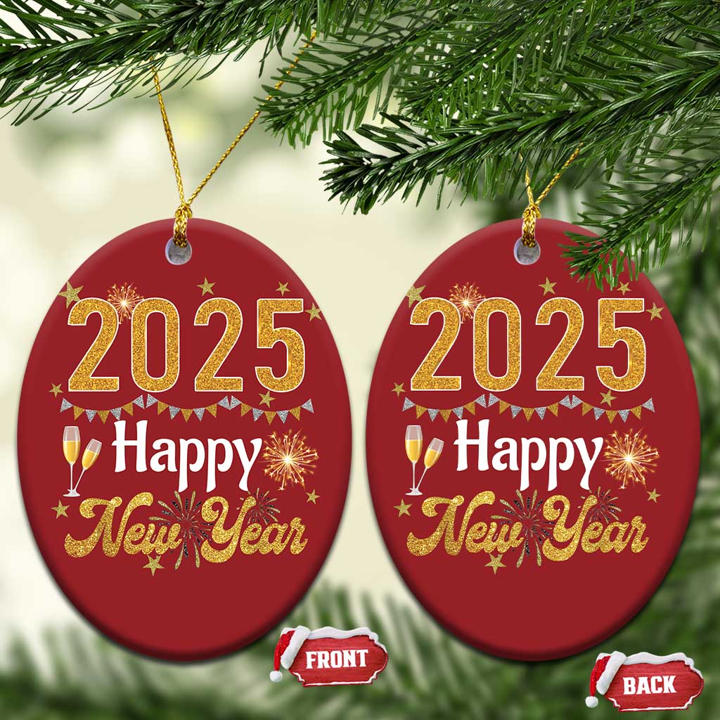 Happy New Year 2025 Christmas Ornament New Year's Eve Party Family Matching TS11