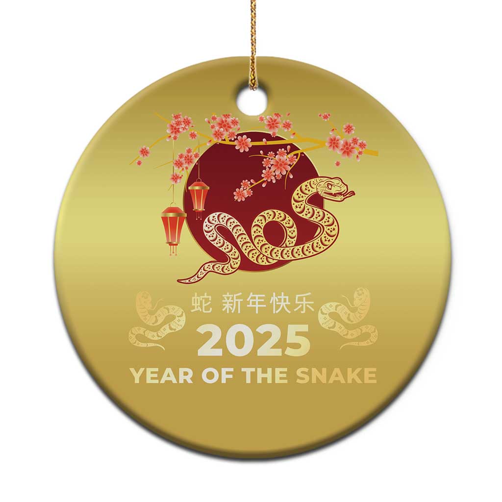Chinese Lunar New Year 2025 Year Of The Snake Christmas Ornament Cherry Blossom TS11