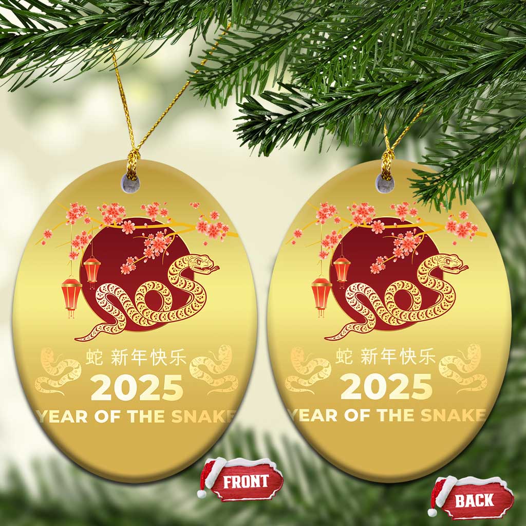 Chinese Lunar New Year 2025 Year Of The Snake Christmas Ornament Cherry Blossom TS11