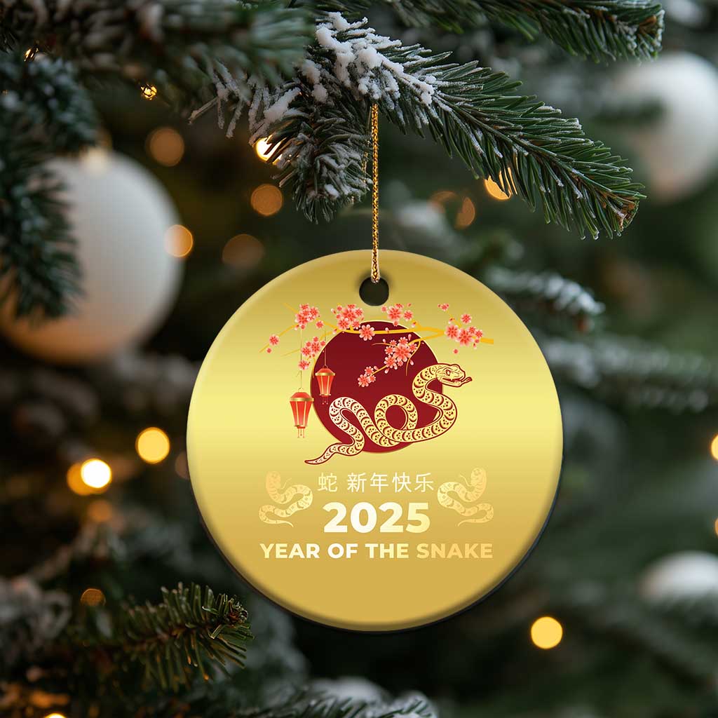 Chinese Lunar New Year 2025 Year Of The Snake Christmas Ornament Cherry Blossom TS11