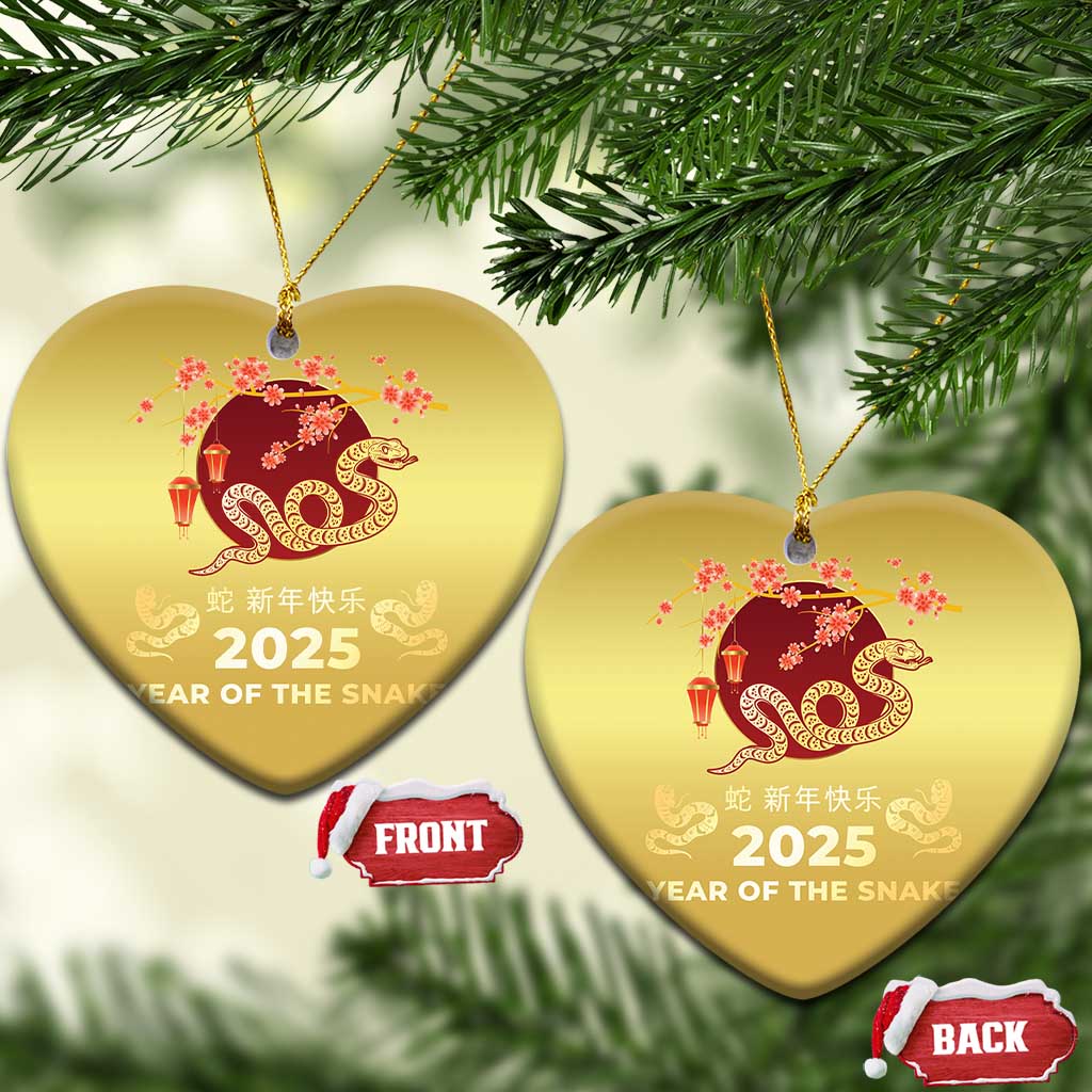 Chinese Lunar New Year 2025 Year Of The Snake Christmas Ornament Cherry Blossom TS11