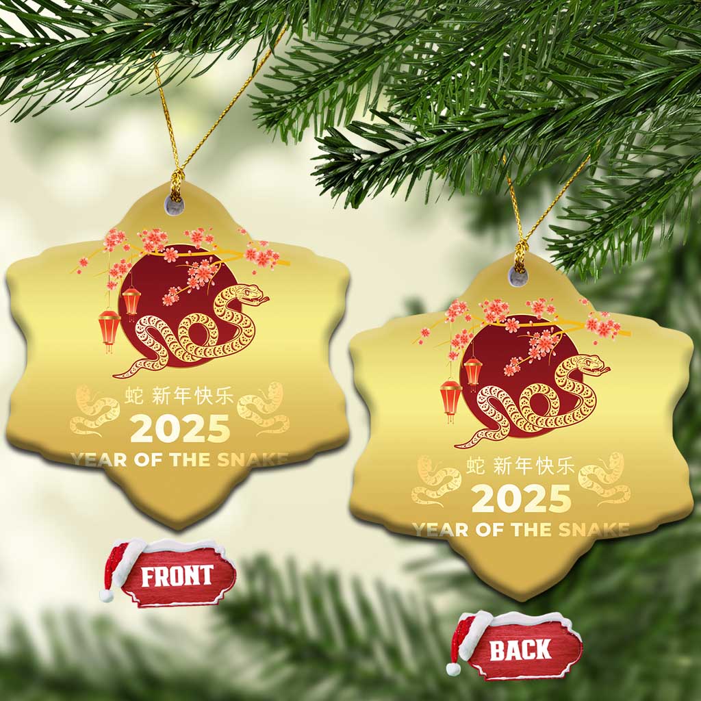 Chinese Lunar New Year 2025 Year Of The Snake Christmas Ornament Cherry Blossom TS11