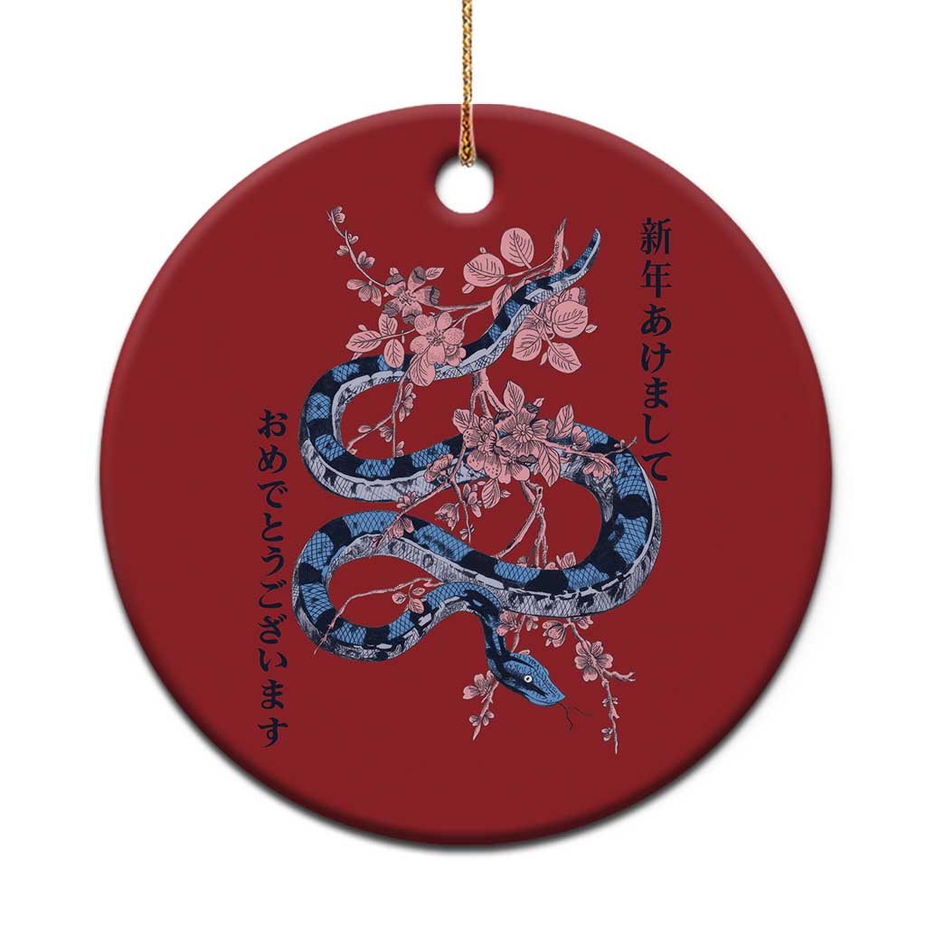 Happy Japanese New Year 2025 Christmas Ornament Year Of The Snake Sakura Cherry Blossom TS11