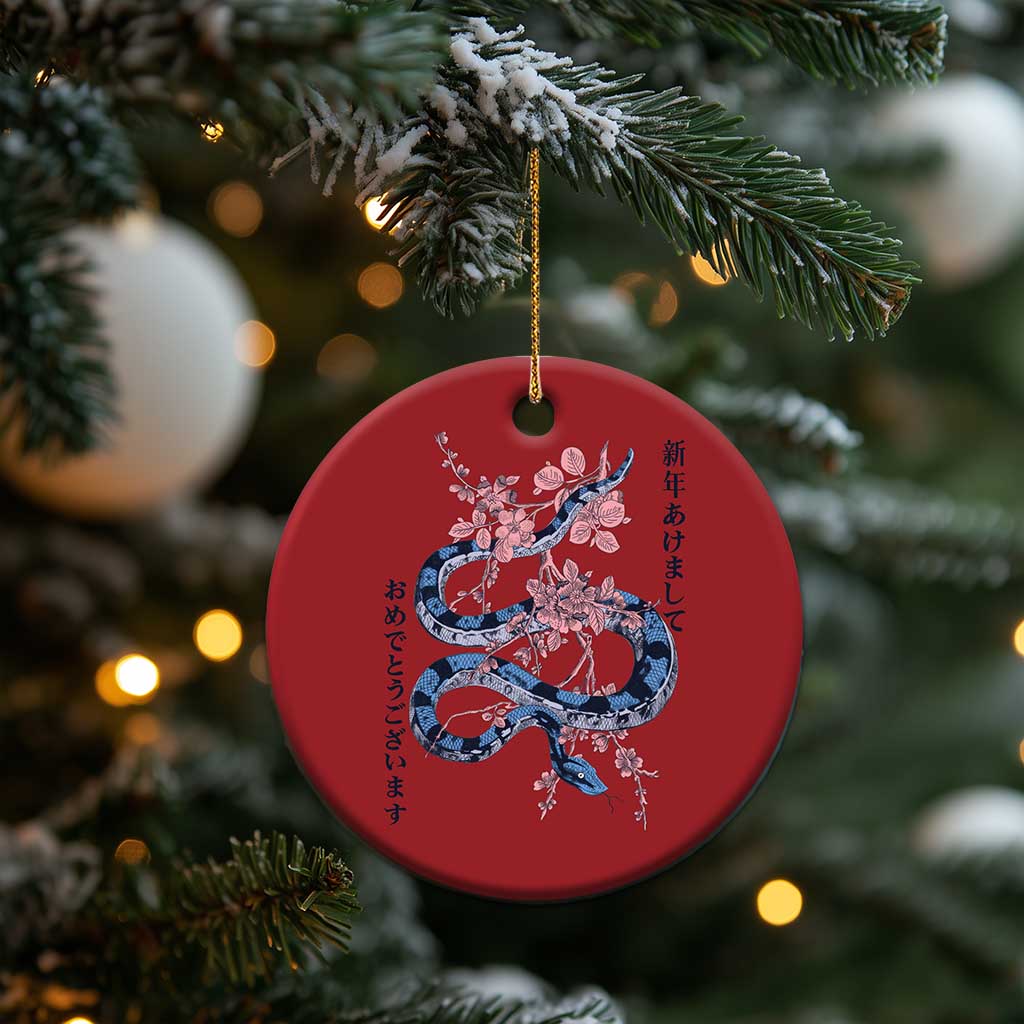 Happy Japanese New Year 2025 Christmas Ornament Year Of The Snake Sakura Cherry Blossom TS11