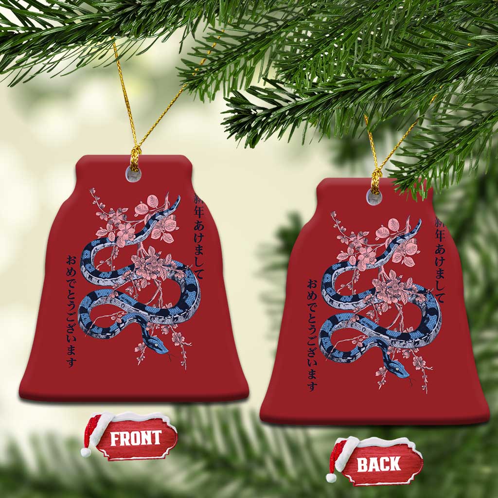 Happy Japanese New Year 2025 Christmas Ornament Year Of The Snake Sakura Cherry Blossom TS11