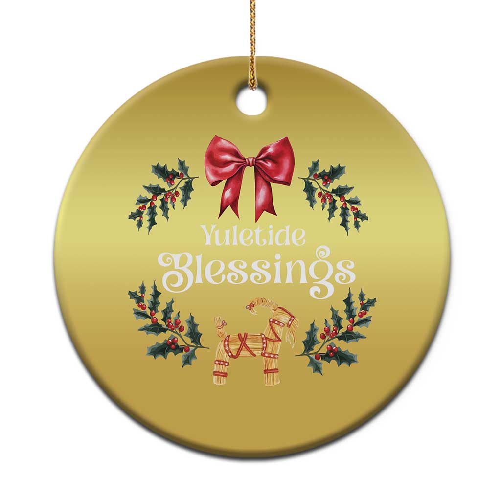 Yuletide Blessings Christmas Ornament Yule Goat Winter Solstice Christmas Wreath TS11