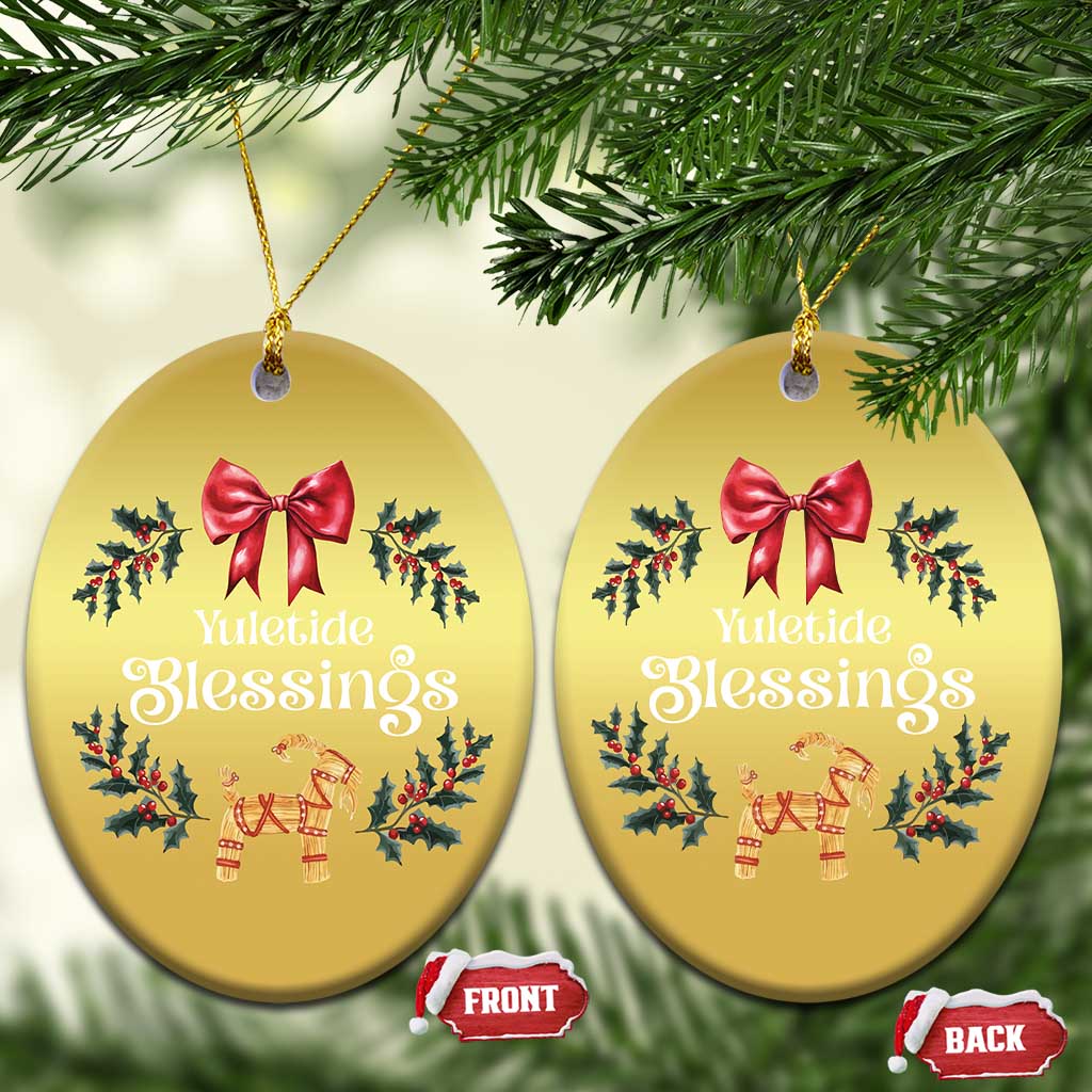 Yuletide Blessings Christmas Ornament Yule Goat Winter Solstice Christmas Wreath TS11