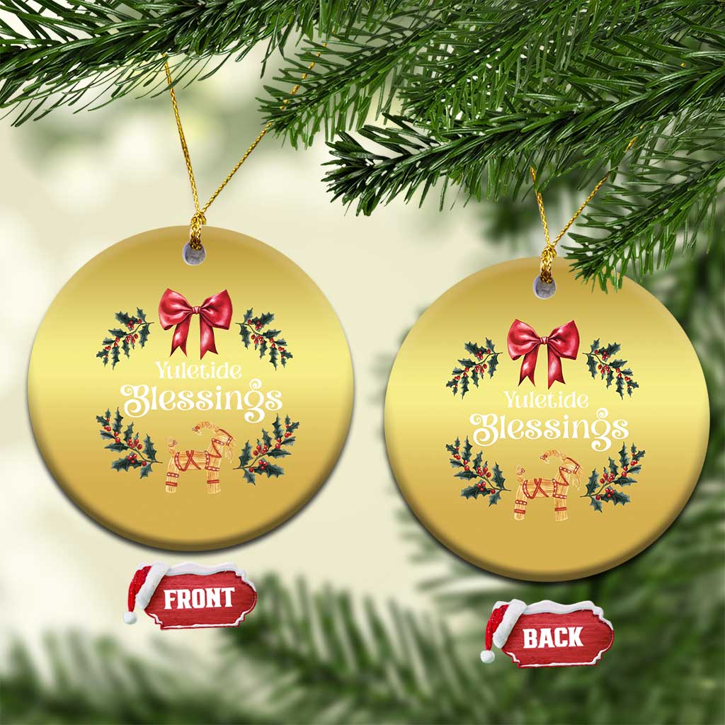 Yuletide Blessings Christmas Ornament Yule Goat Winter Solstice Christmas Wreath TS11