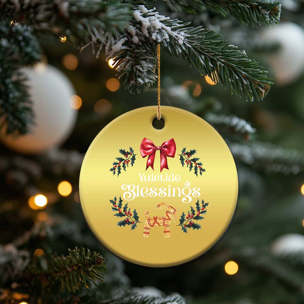 Yuletide Blessings Christmas Ornament Yule Goat Winter Solstice Christmas Wreath TS11