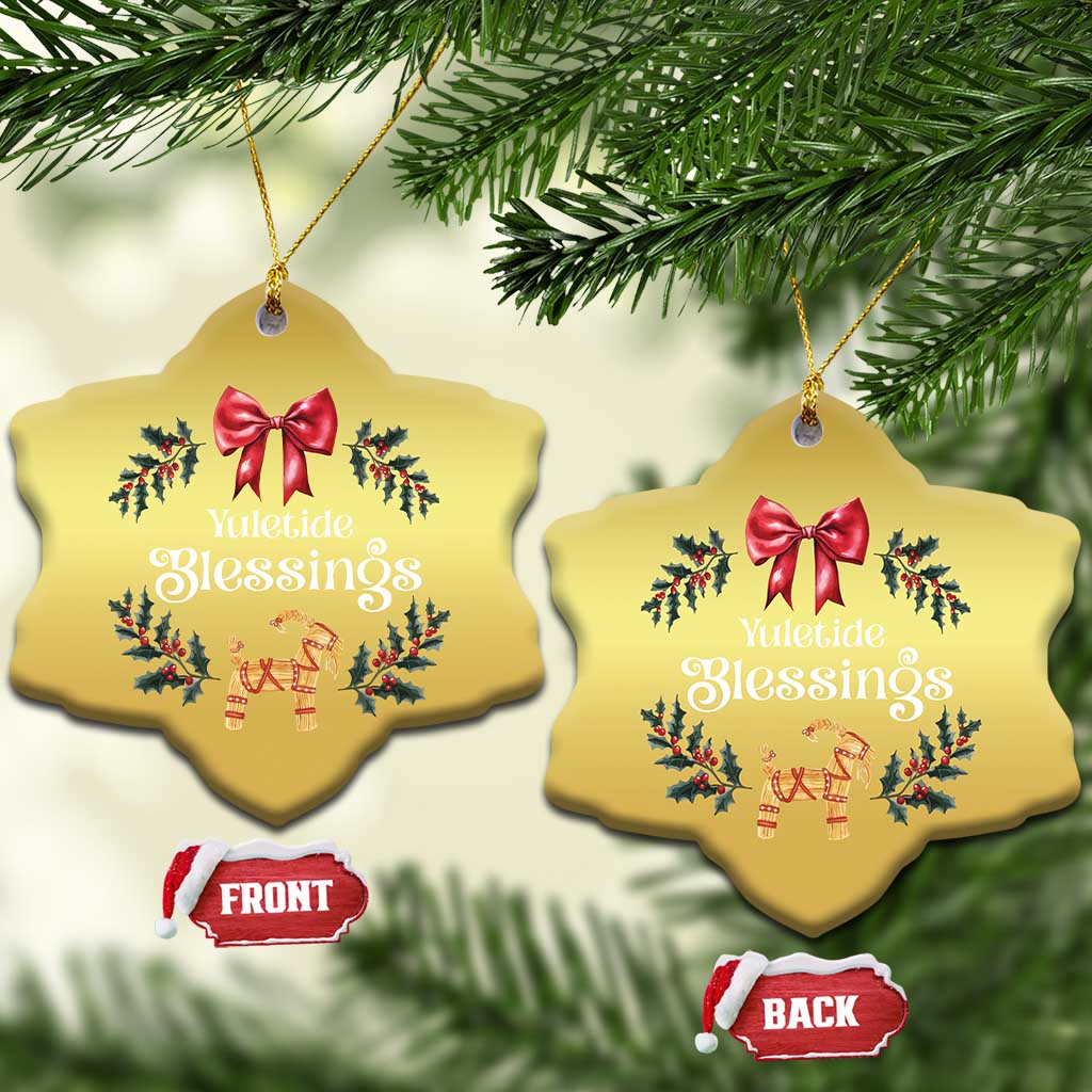Yuletide Blessings Christmas Ornament Yule Goat Winter Solstice Christmas Wreath TS11