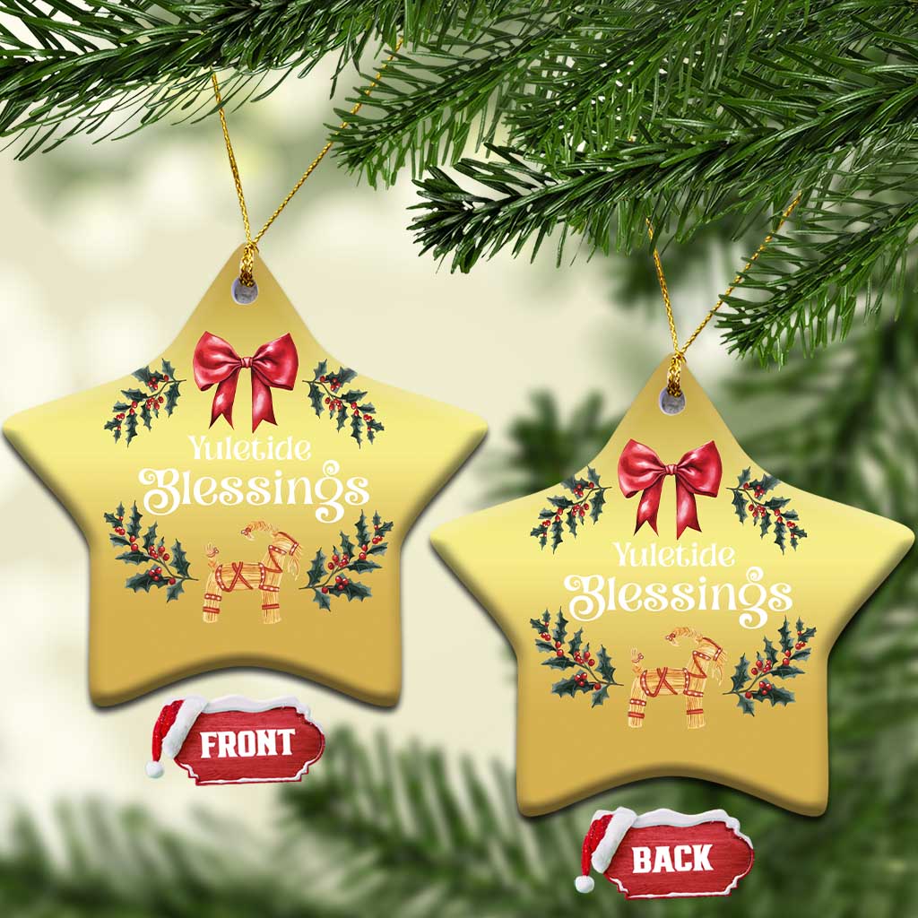 Yuletide Blessings Christmas Ornament Yule Goat Winter Solstice Christmas Wreath TS11
