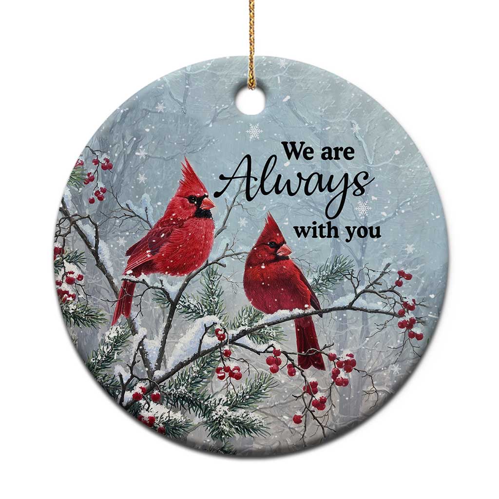 Memorial Christmas Ornament We Are Always With You Cardinal Birds Winter Season TS11