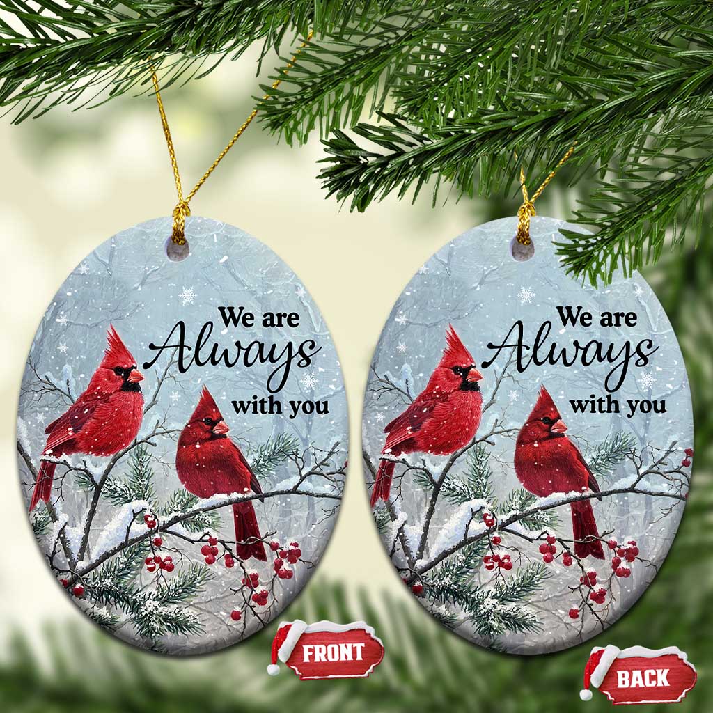 Memorial Christmas Ornament We Are Always With You Cardinal Birds Winter Season TS11