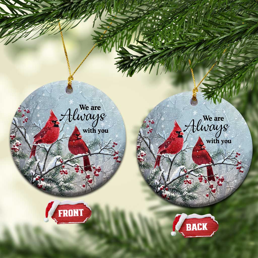 Memorial Christmas Ornament We Are Always With You Cardinal Birds Winter Season TS11