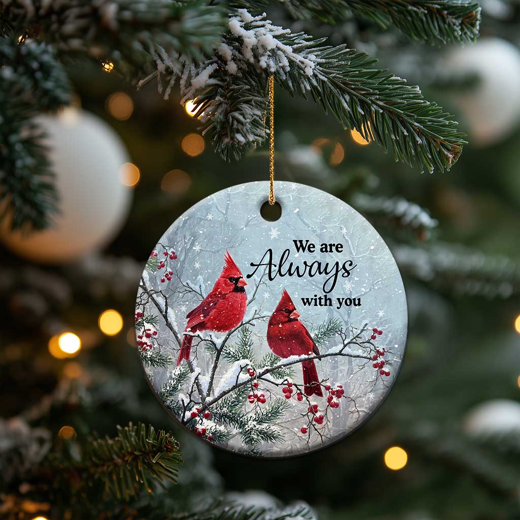 Memorial Christmas Ornament We Are Always With You Cardinal Birds Winter Season TS11