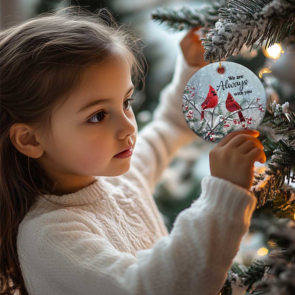 Memorial Christmas Ornament We Are Always With You Cardinal Birds Winter Season TS11