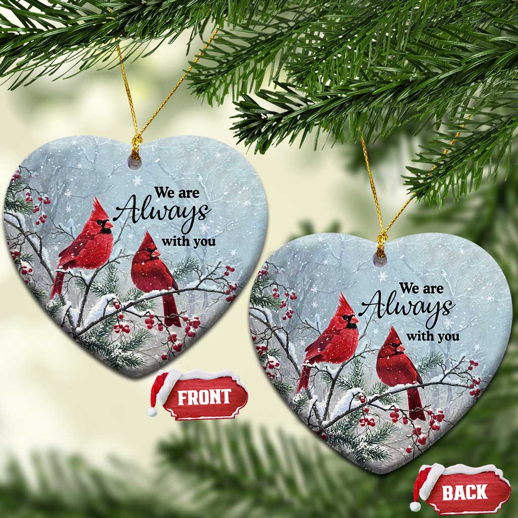 Memorial Christmas Ornament We Are Always With You Cardinal Birds Winter Season TS11