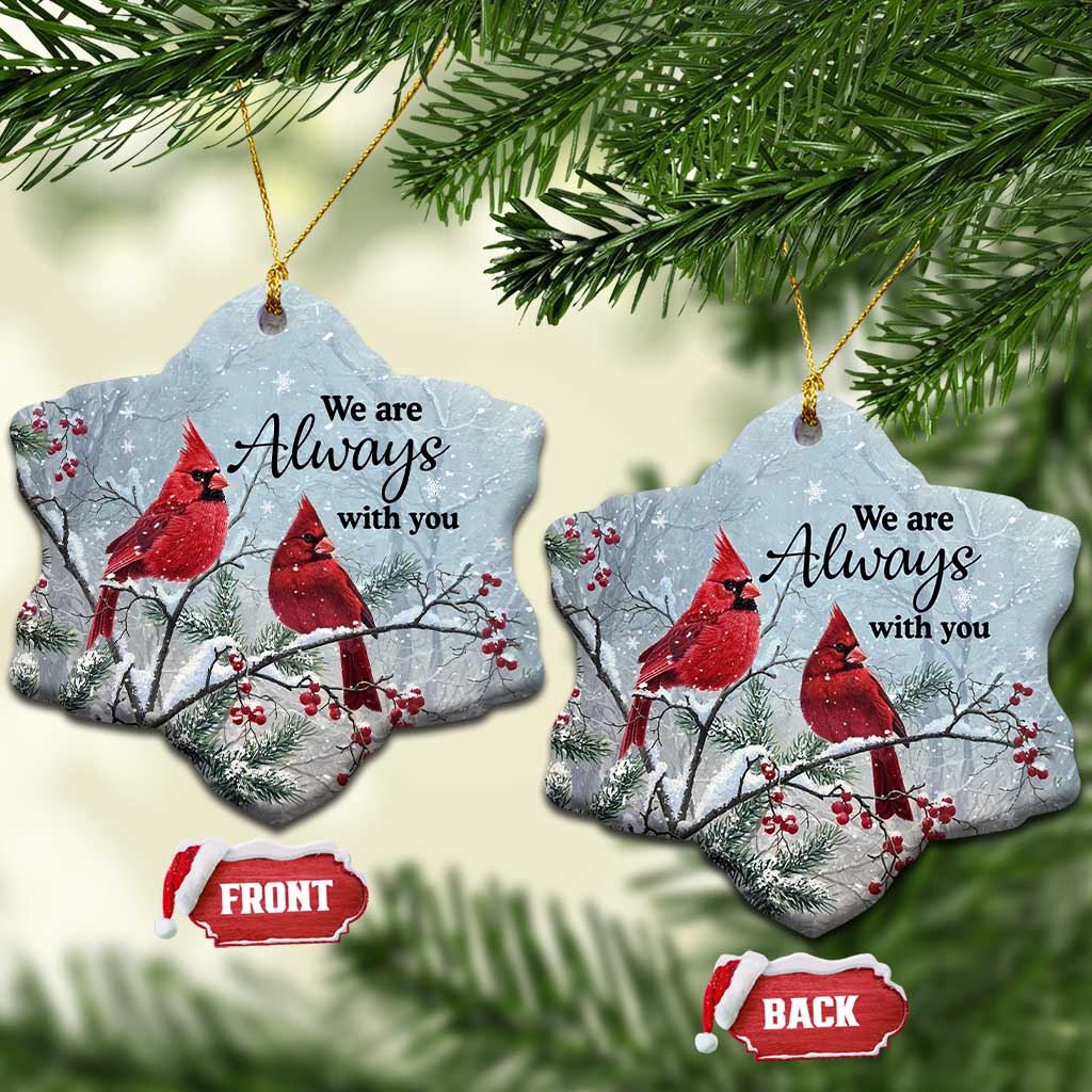 Memorial Christmas Ornament We Are Always With You Cardinal Birds Winter Season TS11