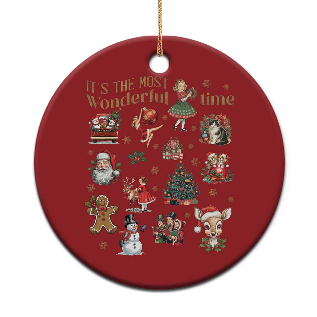 Retro Vintage Xmas Christmas Ornament It's The Most Wonderful Time Xmas TS11