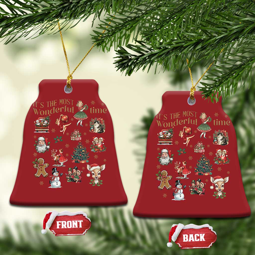 Retro Vintage Xmas Christmas Ornament It's The Most Wonderful Time Xmas TS11