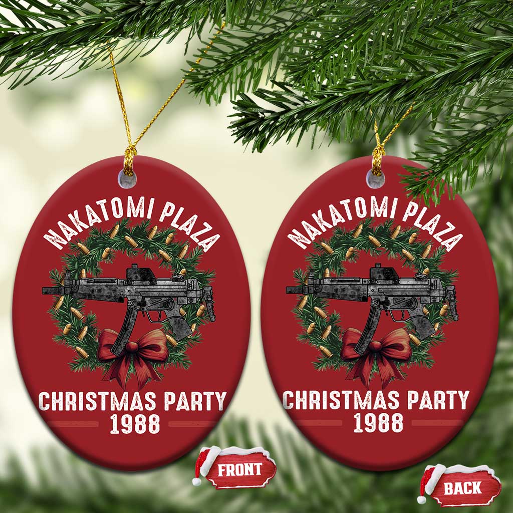 Funny Nakatomi Plaza Christmas Ornament Xmas Party 1988 Xmas Bullet Gun Wreath TS11