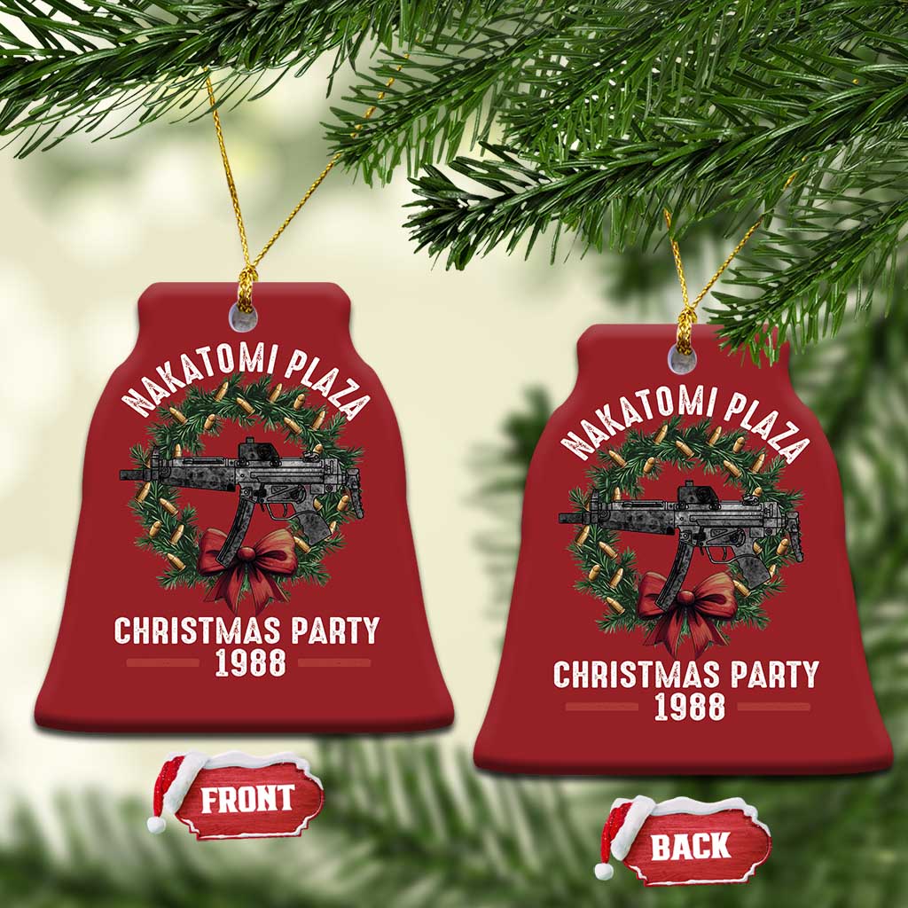 Funny Nakatomi Plaza Christmas Ornament Xmas Party 1988 Xmas Bullet Gun Wreath TS11