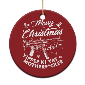 Funny Nakatomi Plaza Christmas Ornament Merry Xmas And Yippee Ki Yay Snowflake Gun TS11