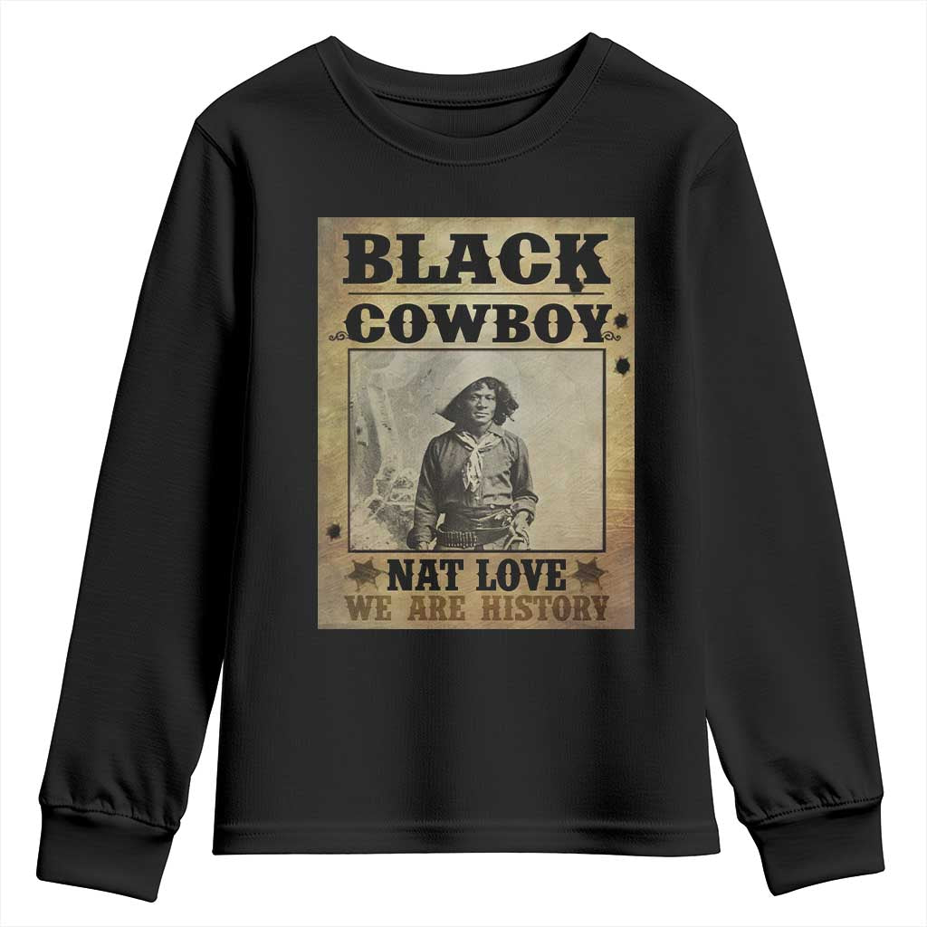 Black Cowboy Nat Love Youth Sweatshirt Black History Month TS11