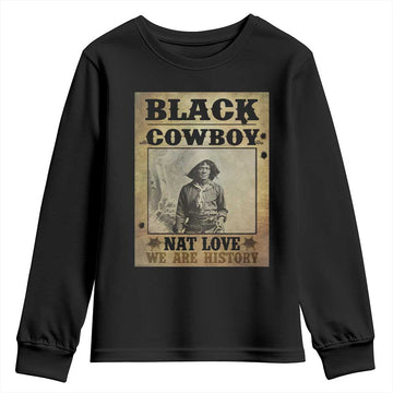 Black Cowboy Nat Love Youth Sweatshirt Black History Month TS11