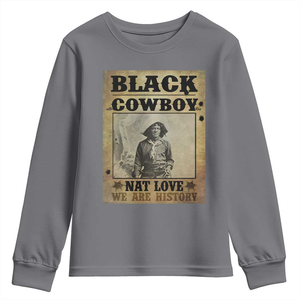 Black Cowboy Nat Love Youth Sweatshirt Black History Month TS11